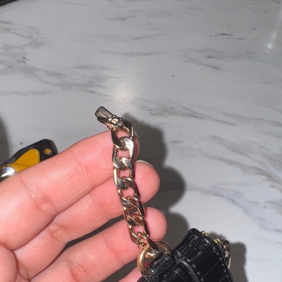 Dune London Black Mini Clutch Croc Embossed Purse - Picture 11 of 11